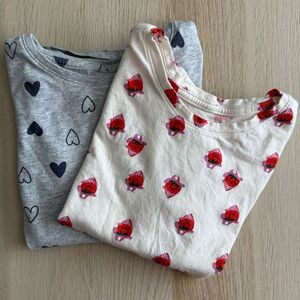Strawberry and Heart Print Kids Shirts